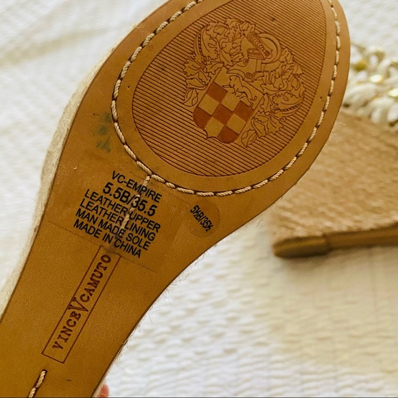 Cream Gladiator Vince Camuto Leather Wedges - Picture 10 of 11